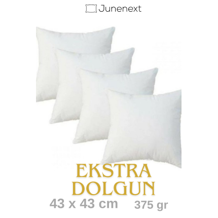 Junenext 4 Adet 43x43cm 380gr Antialerjik Boncuk Elyaf Dolgu İç Yastık